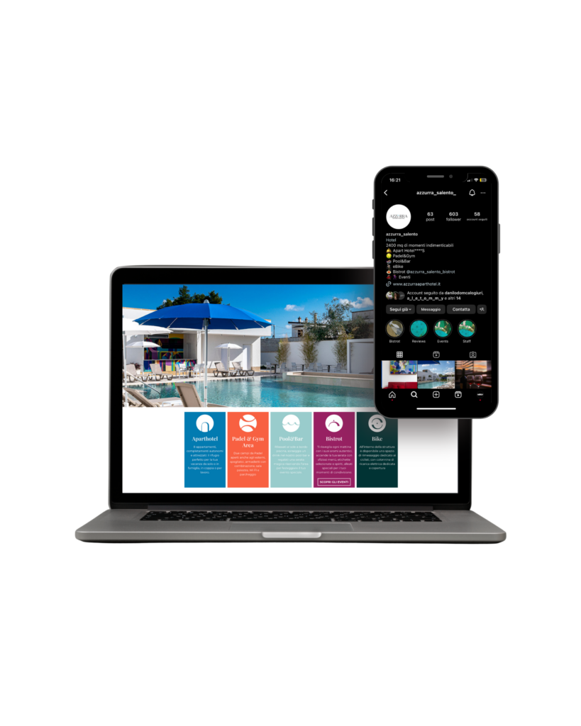 Azzurra Apart Hotel, sito web e profilo Instagram