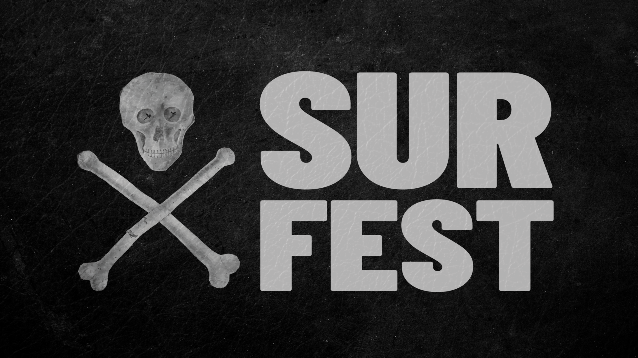 Logo Surfest con teschio e ossa incrociate
