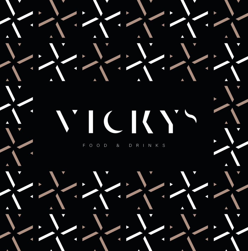 Vicky's, logo su pattern nero