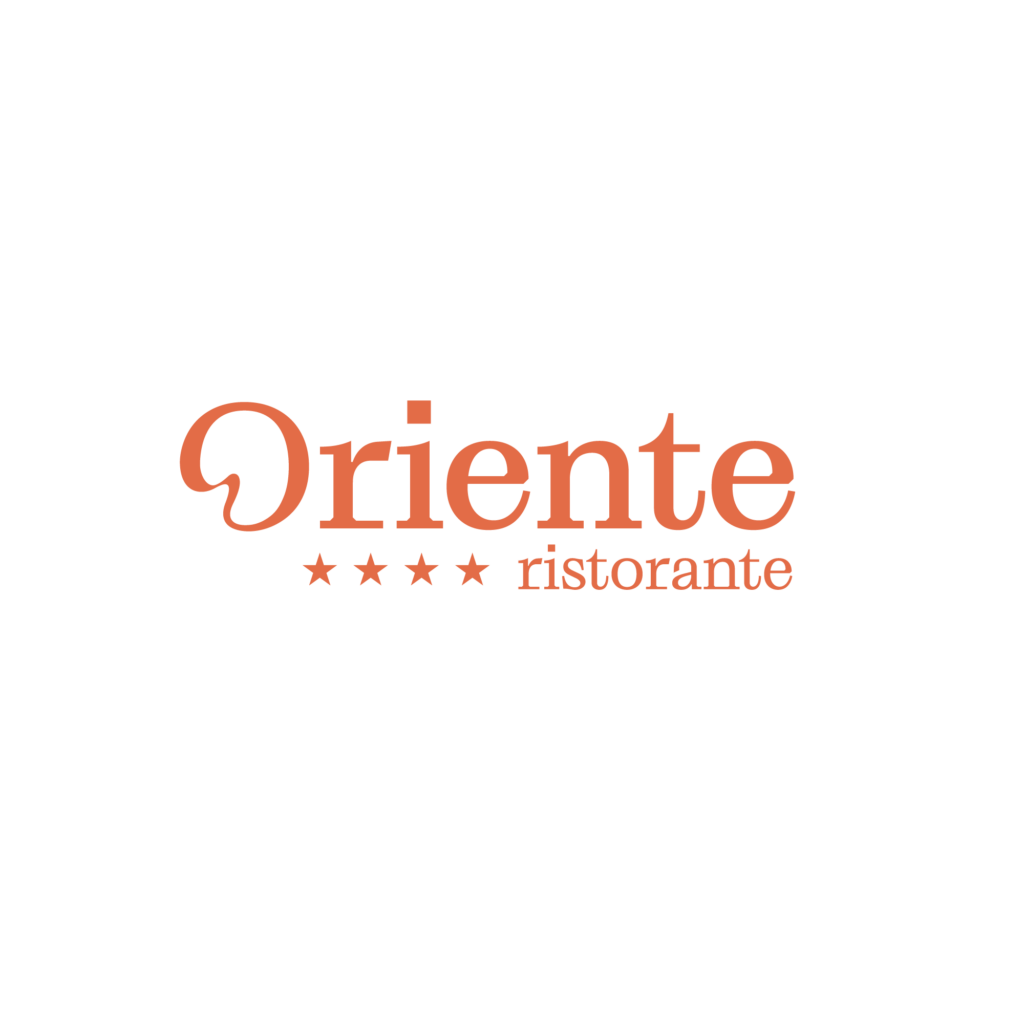 Logo di Oriente Ristorante in arancio, naming e design di Whiroo